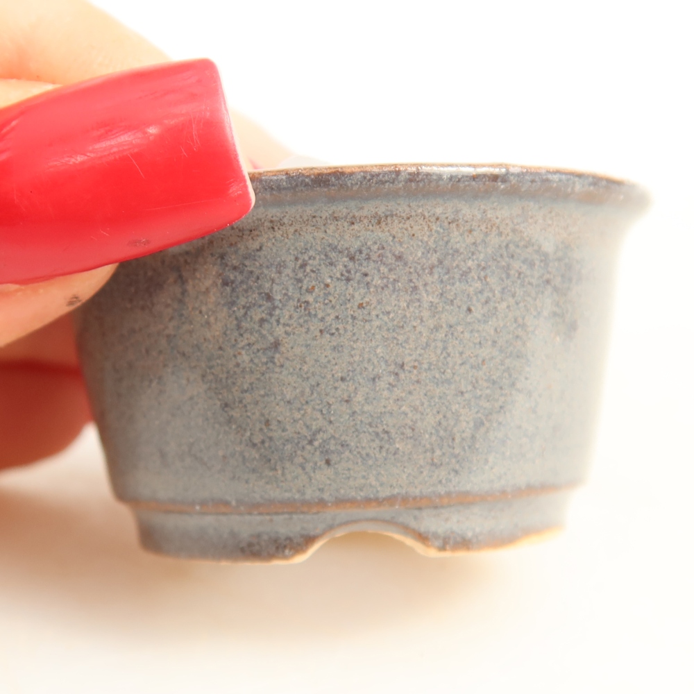 Keramik-Bonsai-Schale, 4,5 x 4,5 x 2,5 cm, Farbe: Grau