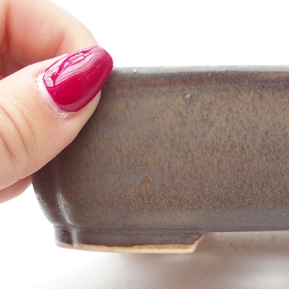 Bonsaischale aus Keramik 13,5 x 12 x 4 cm, braun