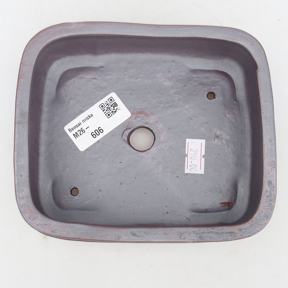 Bonsaischale aus Keramik 14,5 x 12,5 x 4,5 cm, metallfarben
