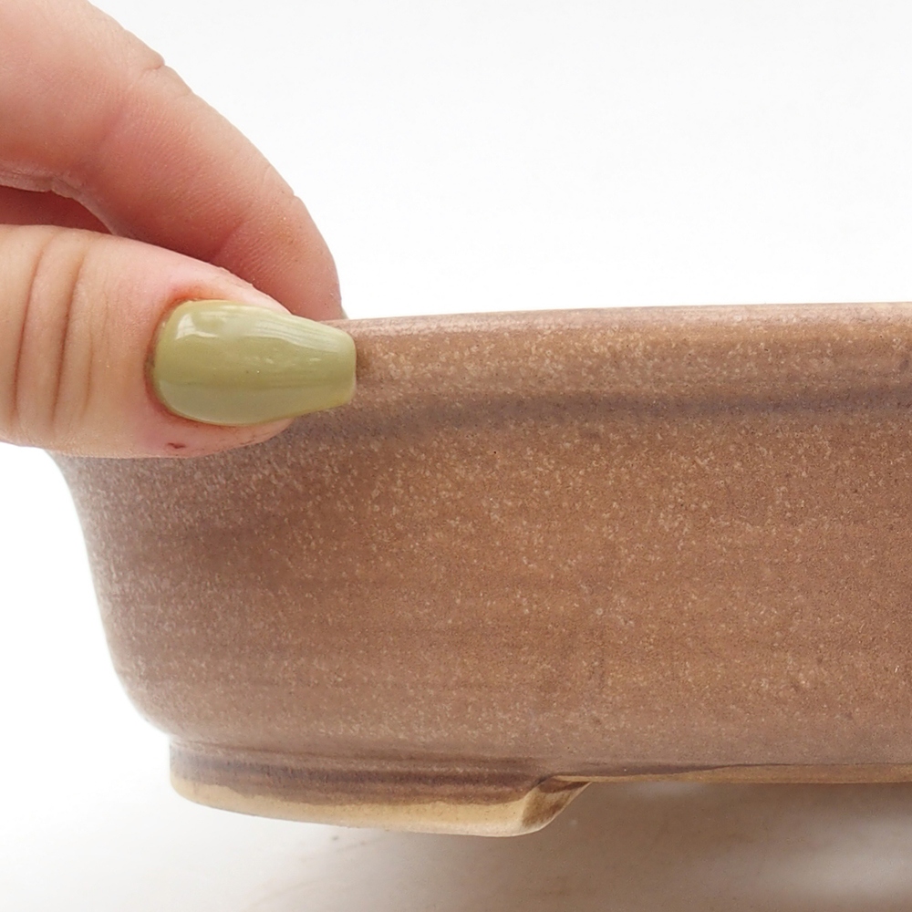 Bonsaischale aus Keramik 21 x 19 x 5 cm, rosa