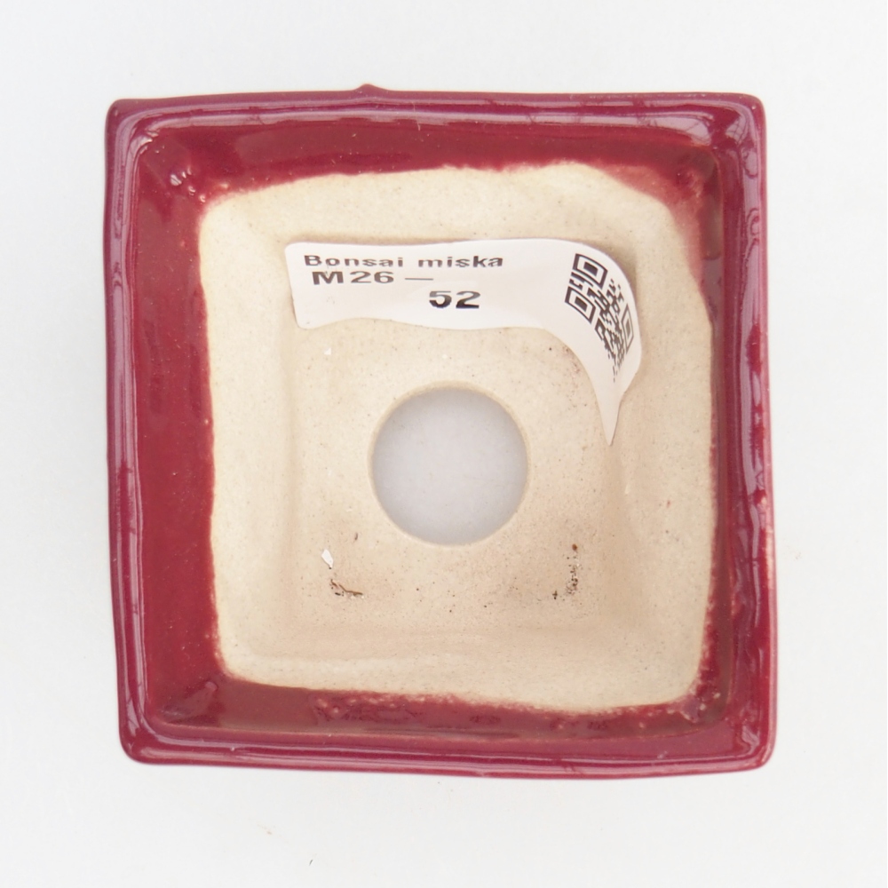 Mini-Bonsaischale 5,5 x 5,5 x 4 cm, bordeauxrot