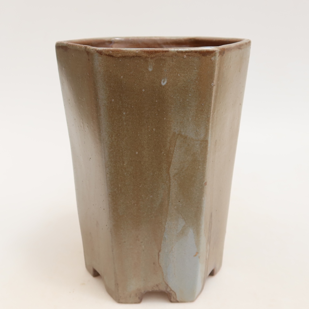 Keramik-Bonsai-Schale 13 x 12 x 17 cm, Farbe: braun-blau