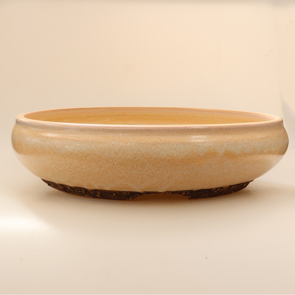 Keramik-Bonsai-Schale 36,5 x 36,5 x 9,5 cm, Farbe: Beige – NUR PERSÖNLICHE ABHOLUNG oder Transport auf Paletten