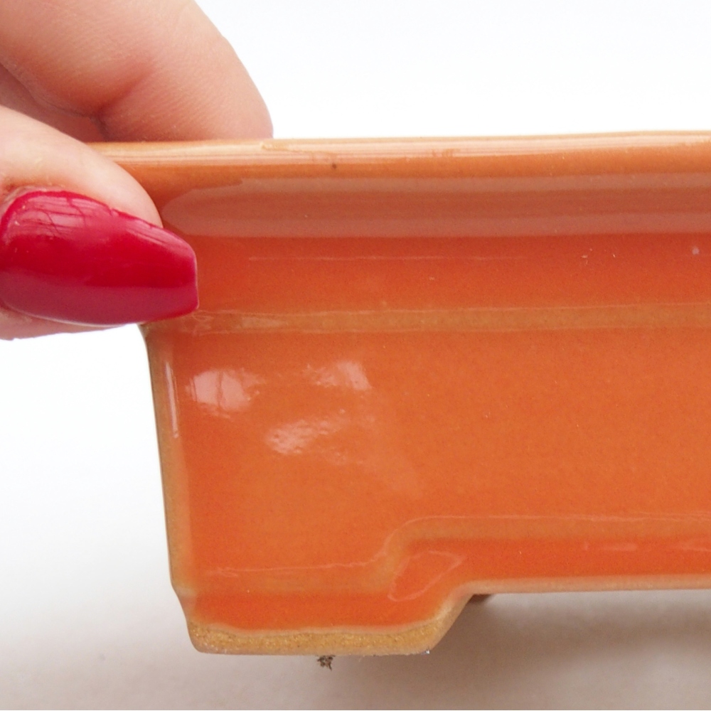Bonsaischale aus Keramik 11 x 8,5 x 4 cm, orange