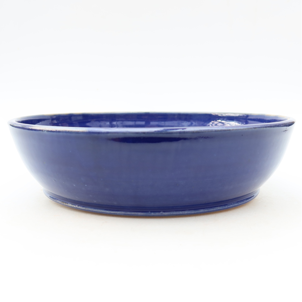 Bonsaischale aus Keramik 23 x 23 x 6 cm, Farbe blau
