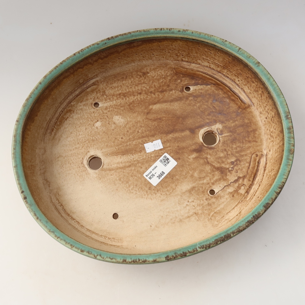 Keramik-Bonsai-Schale 32 x 27,5 x 6,5 cm, Farbe: grün