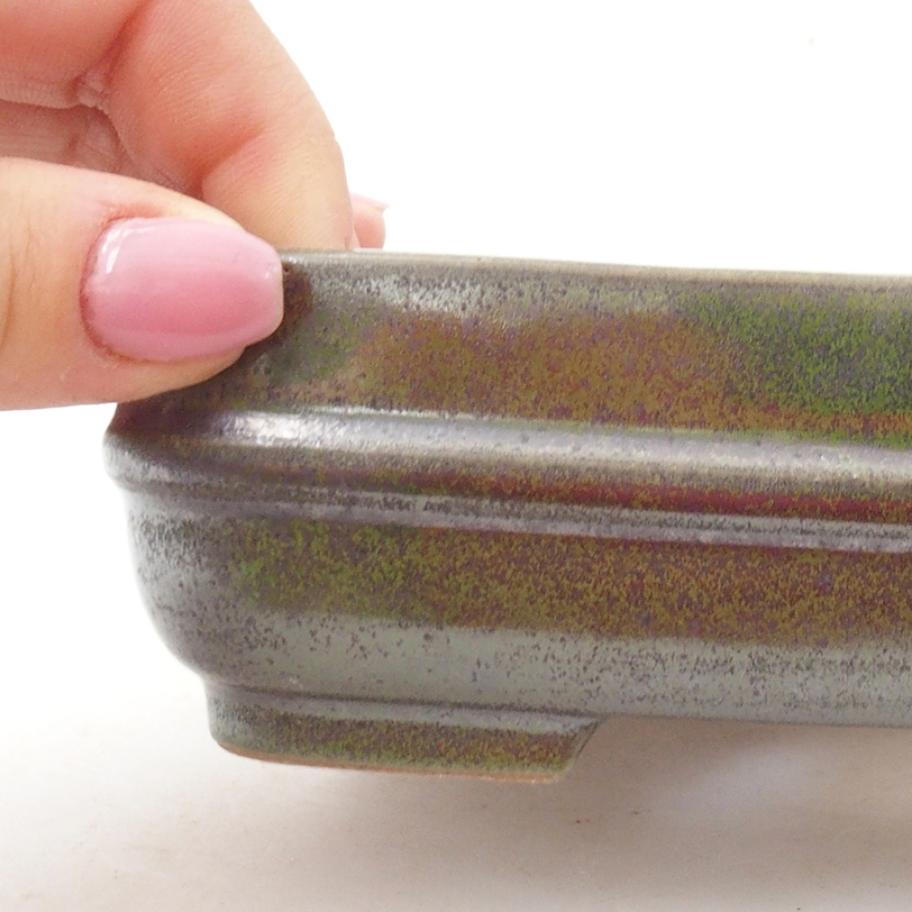 Bonsaischale aus Keramik 14 x 12,5 x 4,5 cm, grün