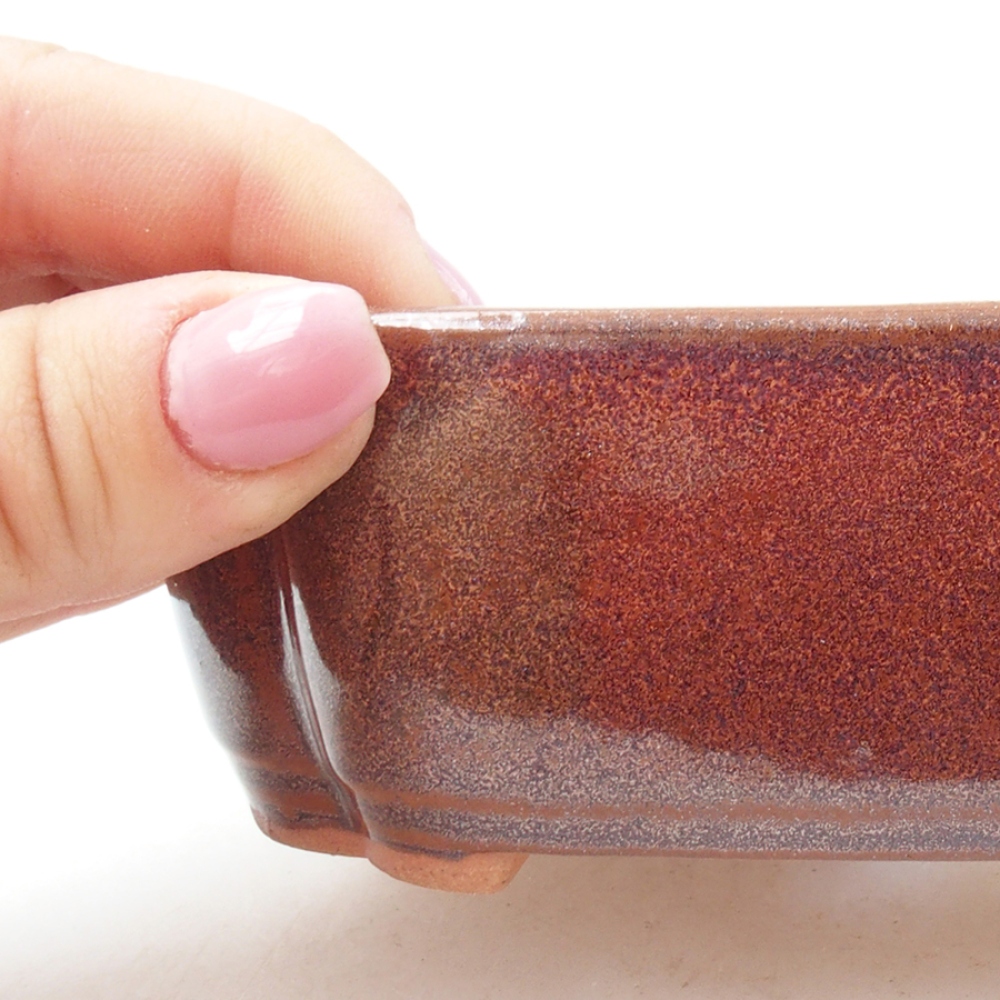 Bonsaischale aus Keramik 15 x 11,5 x 4,5 cm, braun