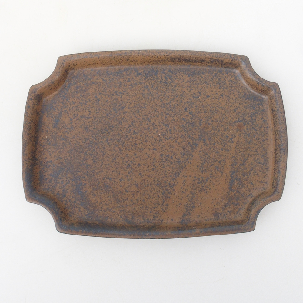 Bonsaischale + Untertasse H03 - 16,5 x 12 x 4,5 cm - braun