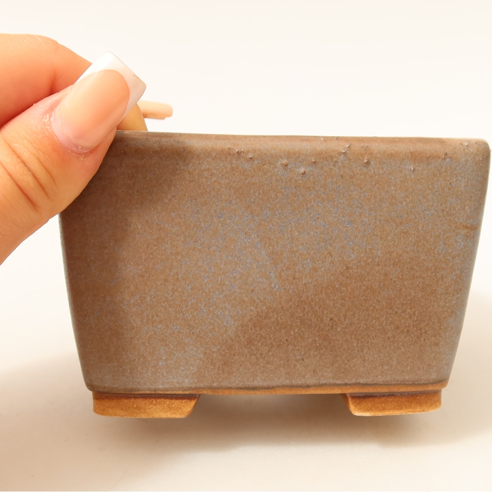 Keramik-Bonsai-Schale, 10,5 × 10,5 × 7 cm, Farbe: Blau