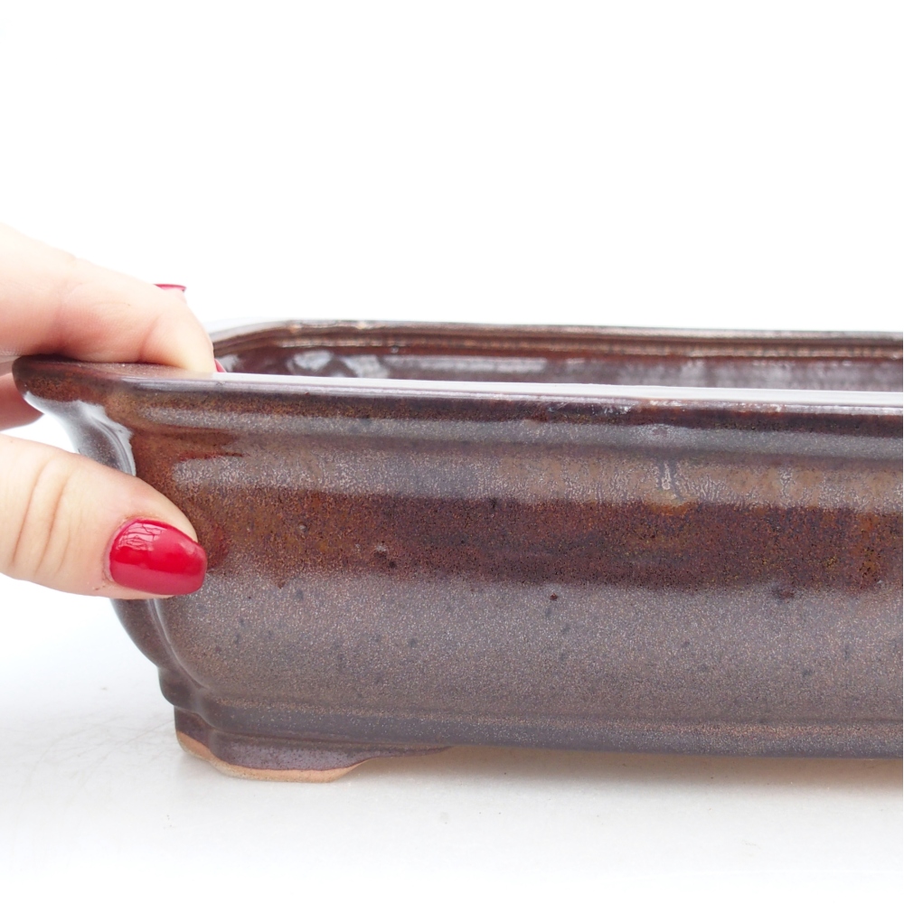 Bonsaischale aus Keramik 27,5 x 22 x 7 cm, braun