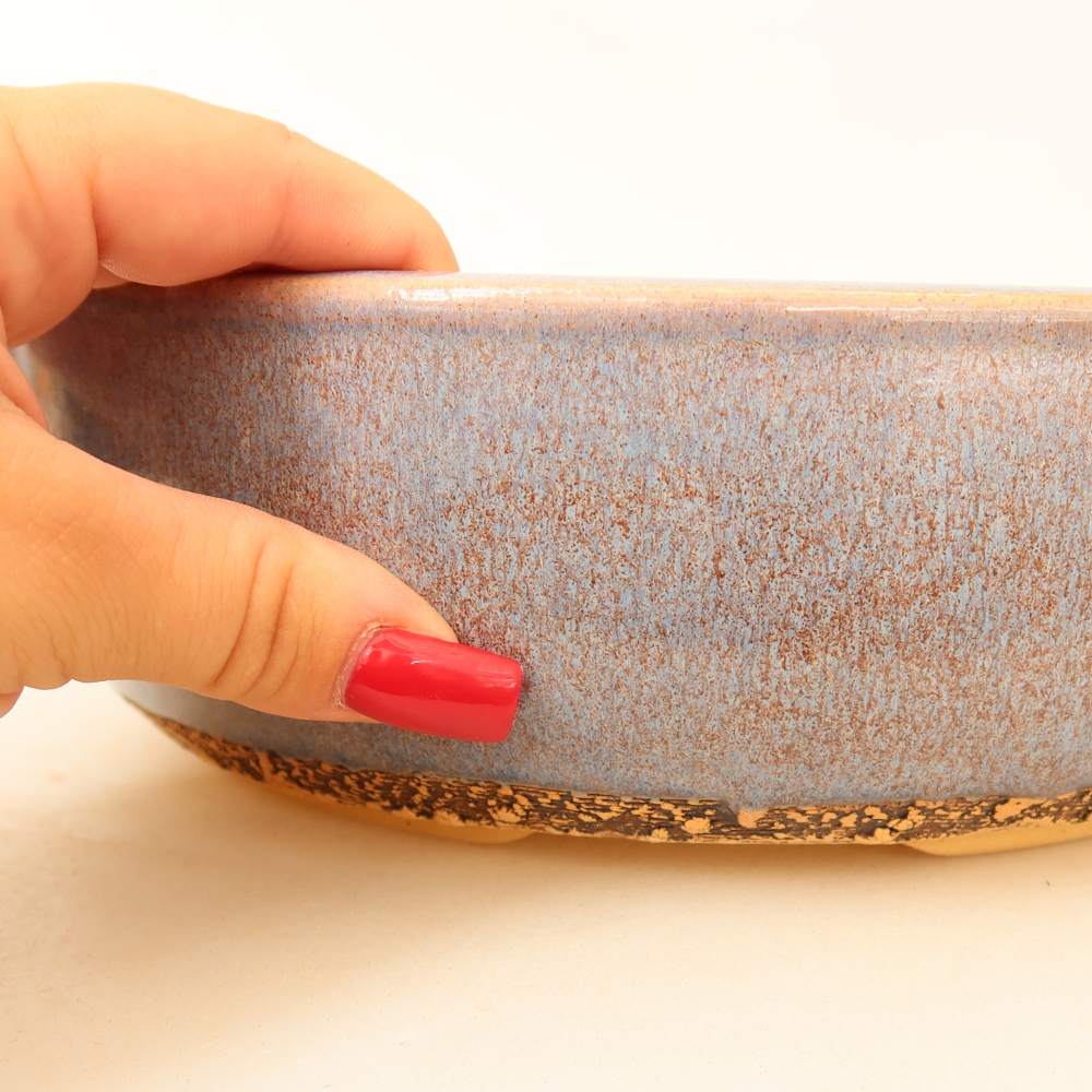Keramik-Bonsai-Schale 24 x 24 x 7,5 cm, Farbe: Blau
