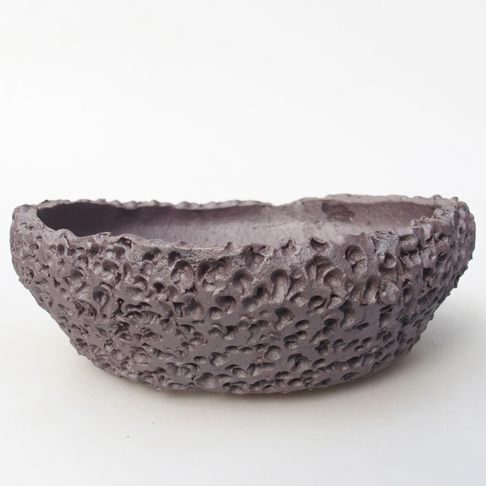 Bonsaischale aus Keramik 17 x 16,5 x 6 cm, metallfarben