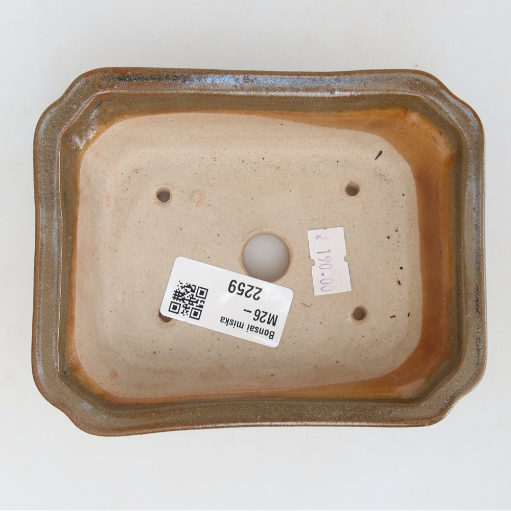 Keramik-Bonsai-Schale, 13 x 10,5 x 4,5 cm, Farbe: braun