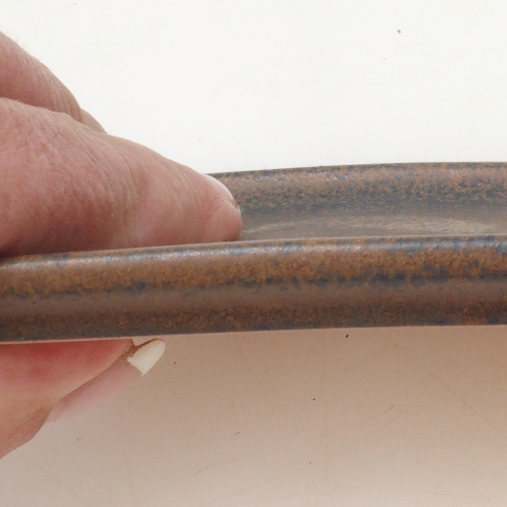 Rechteckige Bonsaischale D5-M - 12,5 x 10,5 x 1 cm - braun