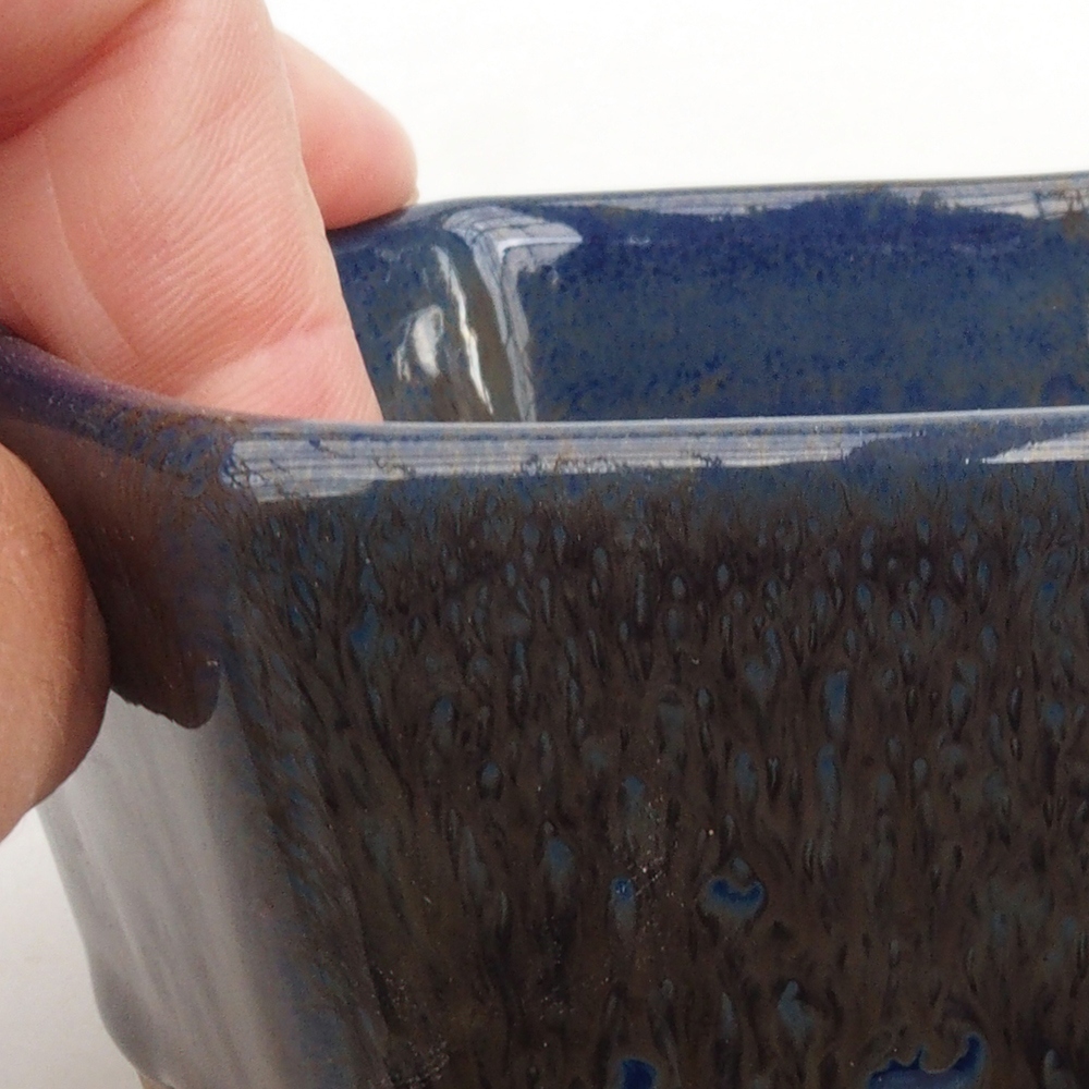 Bonsaischale aus Keramik 9,5 x 9 x 4,5 cm, Farbe blau