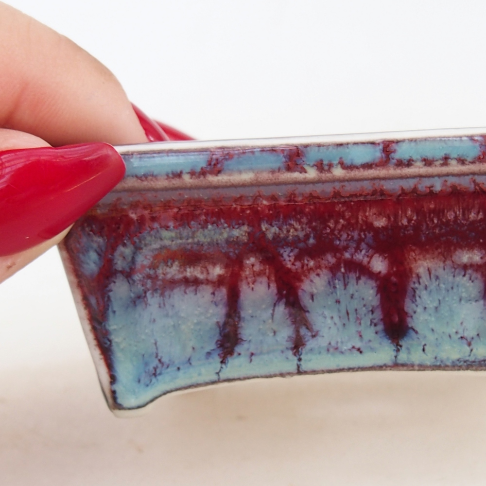 Mini-Bonsaischale 7,5 x 6 x 3 cm, bordeauxrot