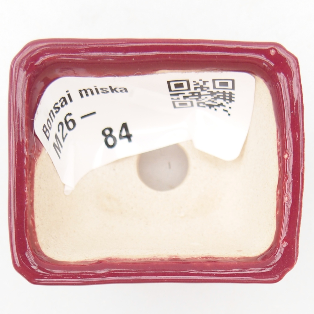 Mini-Bonsaischale 4,5 x 3,5 x 2,5 cm, bordeauxrot