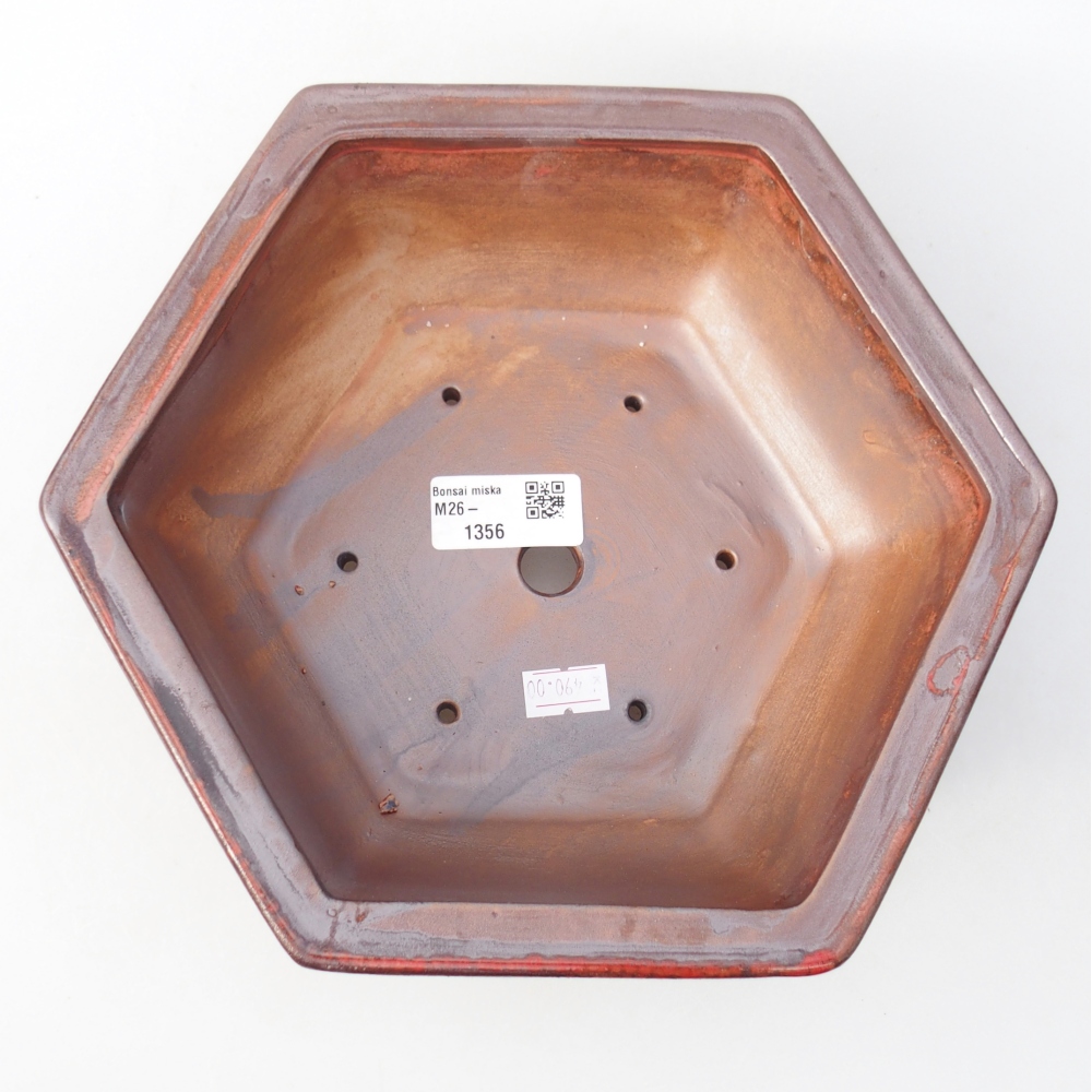 Bonsaischale aus Keramik 24 x 21 x 7,5 cm, Farbe rot