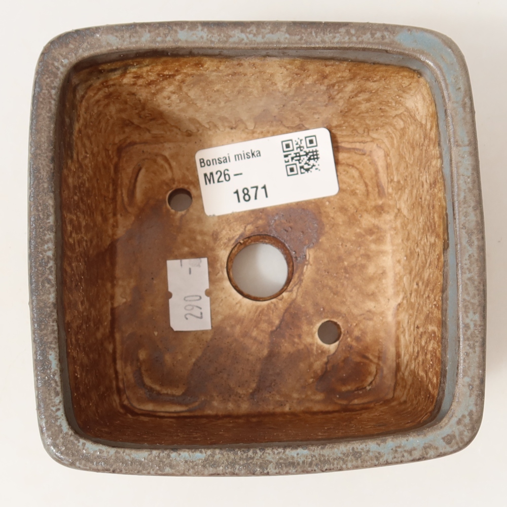 Keramik-Bonsai-Schale, 10,5 × 10,5 × 7 cm, Farbe: Blau