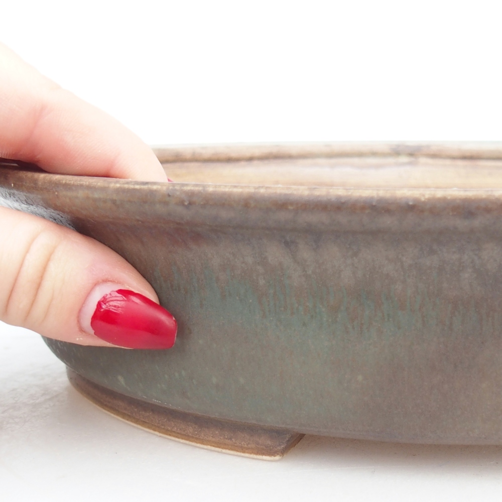 Bonsaischale aus Keramik 26,5 x 24 x 5,5 cm, grün