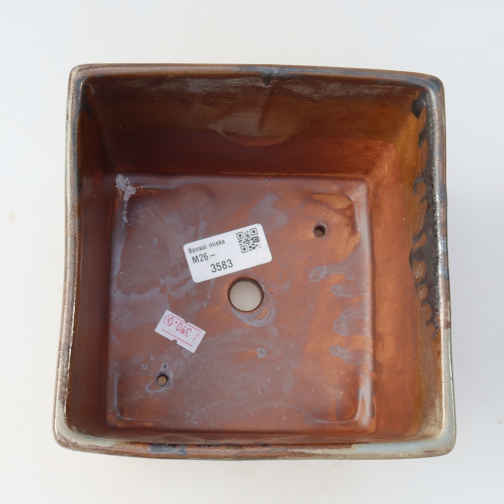 Keramik-Bonsai-Schale 15,5 x 15,5 x 11 cm, Farbe: braun