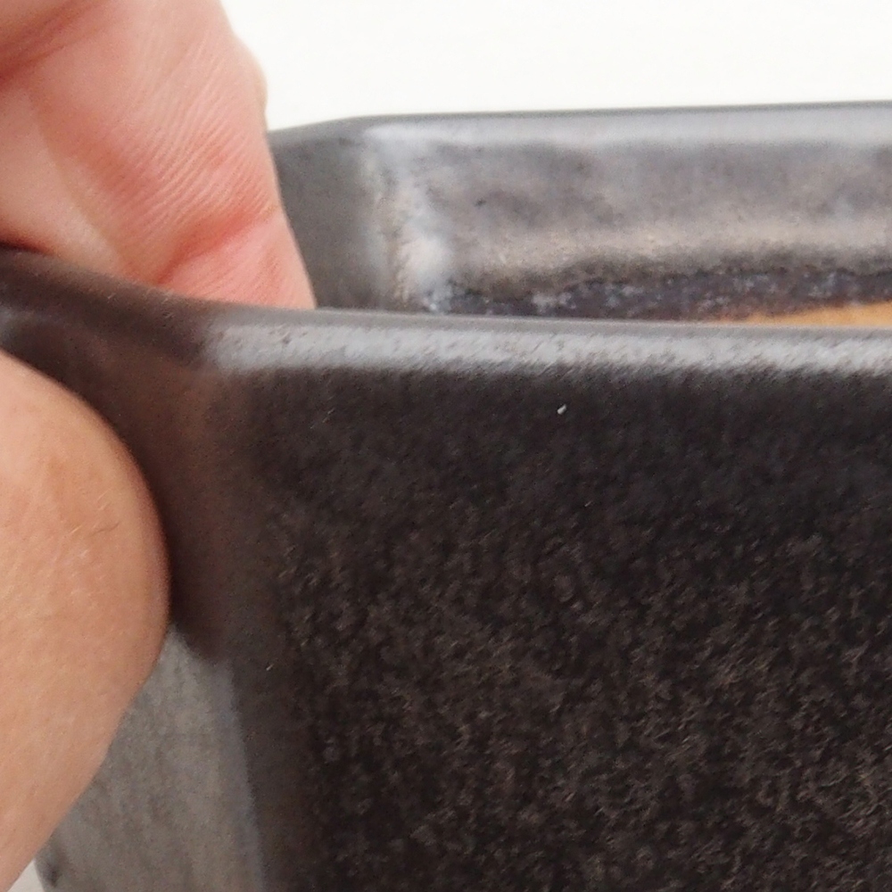 Bonsaischale aus Keramik 9,5 x 9 x 4,5 cm, metallfarben