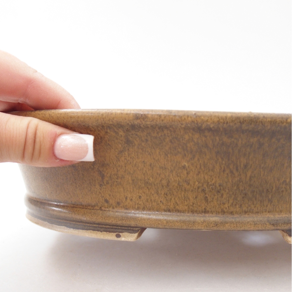 Bonsaischale aus Keramik 27 x 24 x 6 cm, braun