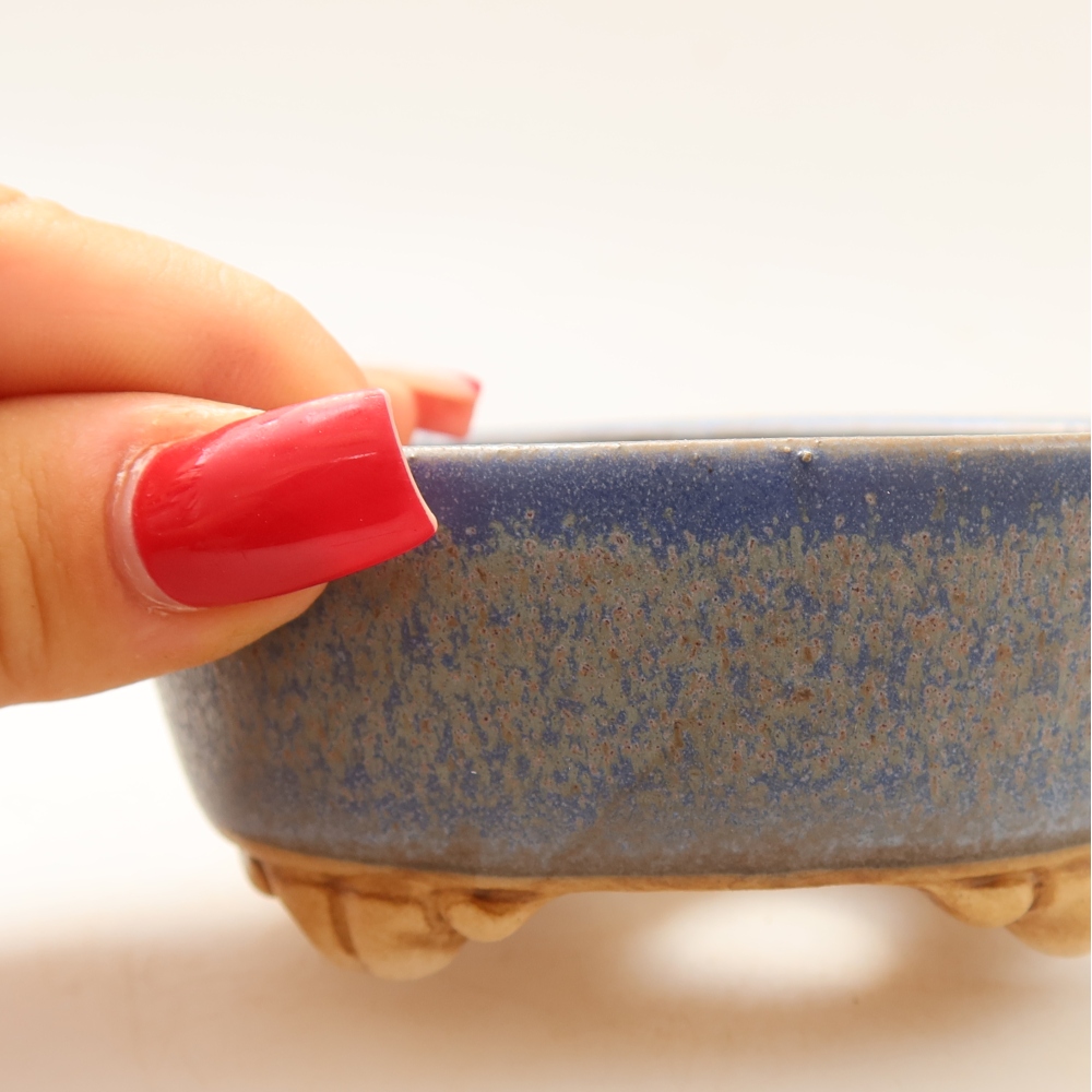 Keramik-Bonsai-Schale 9,5 x 8 x 4 cm, Farbe: Blau