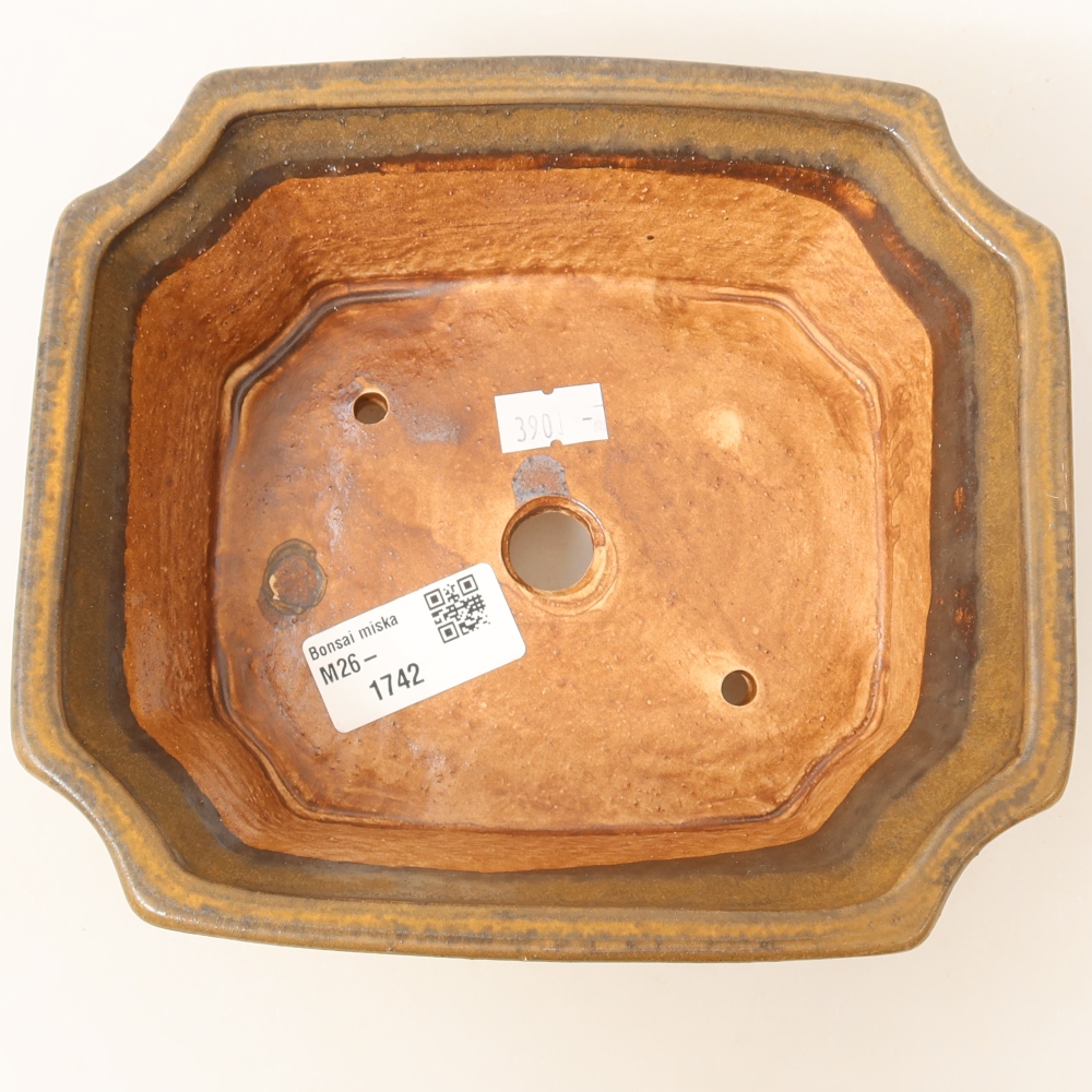Keramik-Bonsai-Schale 18 x 15 x 6 cm, Farbe: Rosa