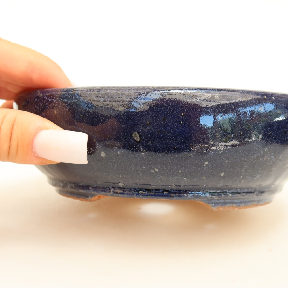 Keramik-Bonsai-Schale, 14,5 × 14,5 × 4,5 cm, Farbe: Blau