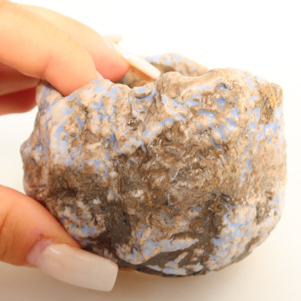 Keramikschale  7 x 7 x 6 cm, Farbe: blau-braun