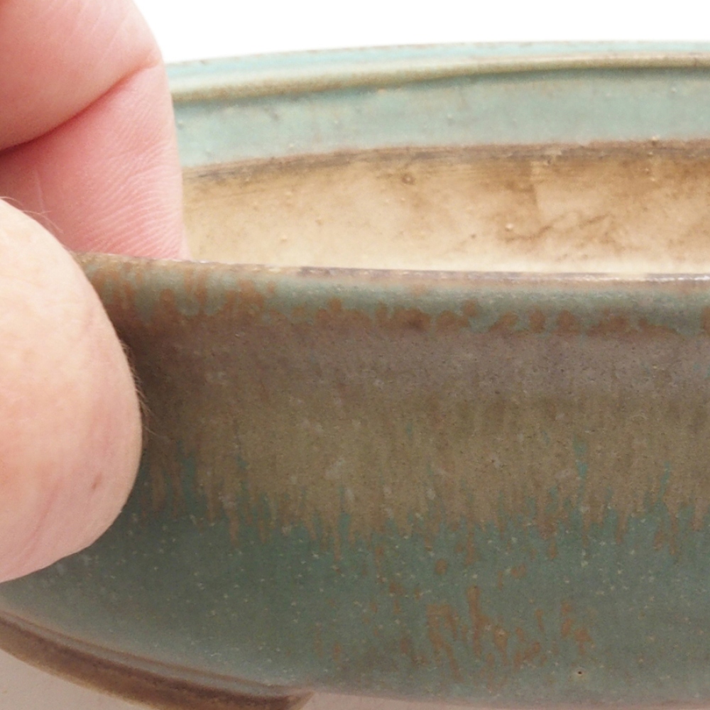 Bonsaischale aus Keramik 10 x 8,5 x 4 cm, braun