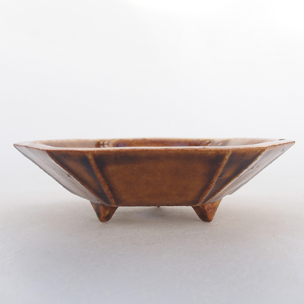 Bonsaischale aus Keramik 8,5 x 8 x 2,5 cm, braun