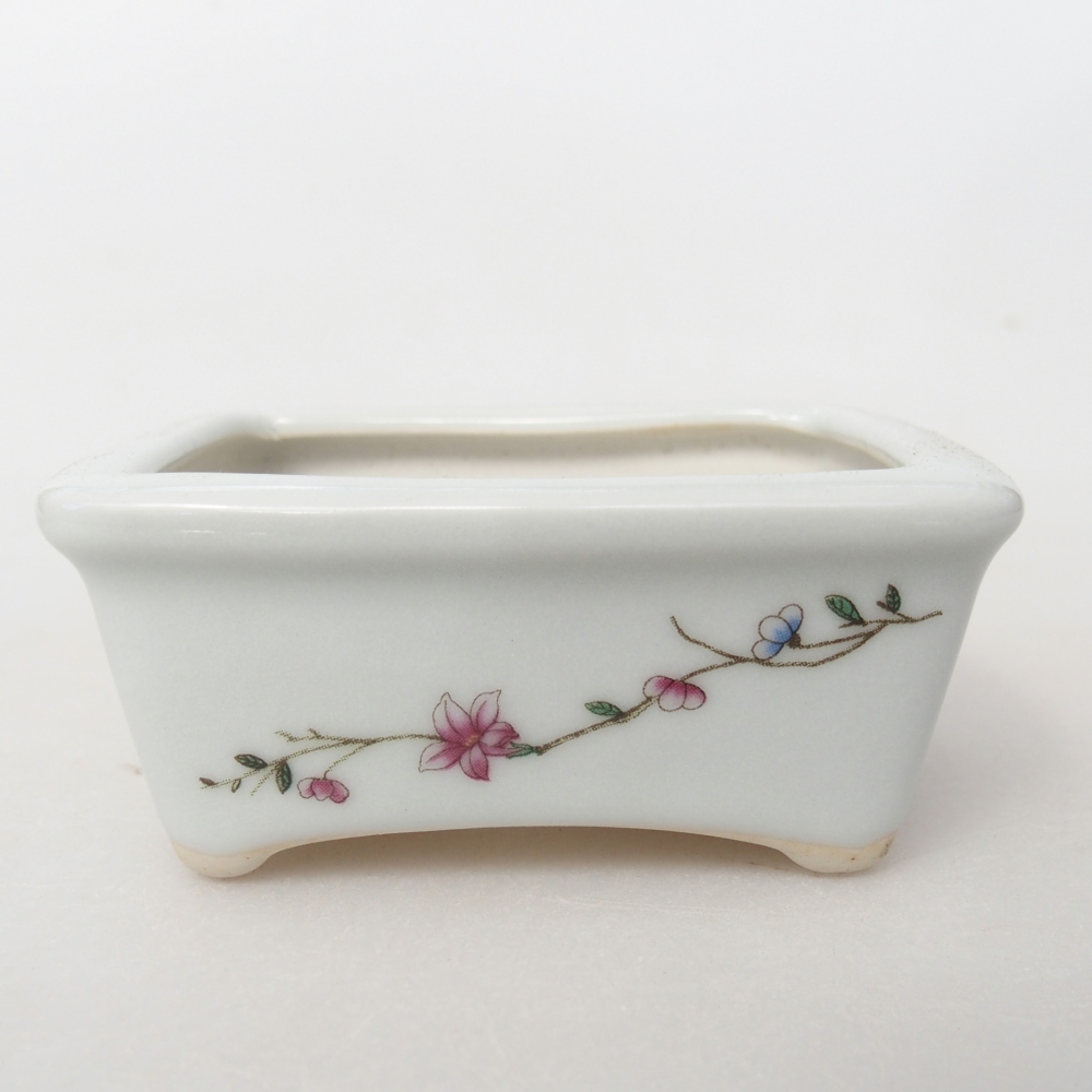 Mini-Bonsaischale 8 x 6,5 x 3,5 cm, weiß