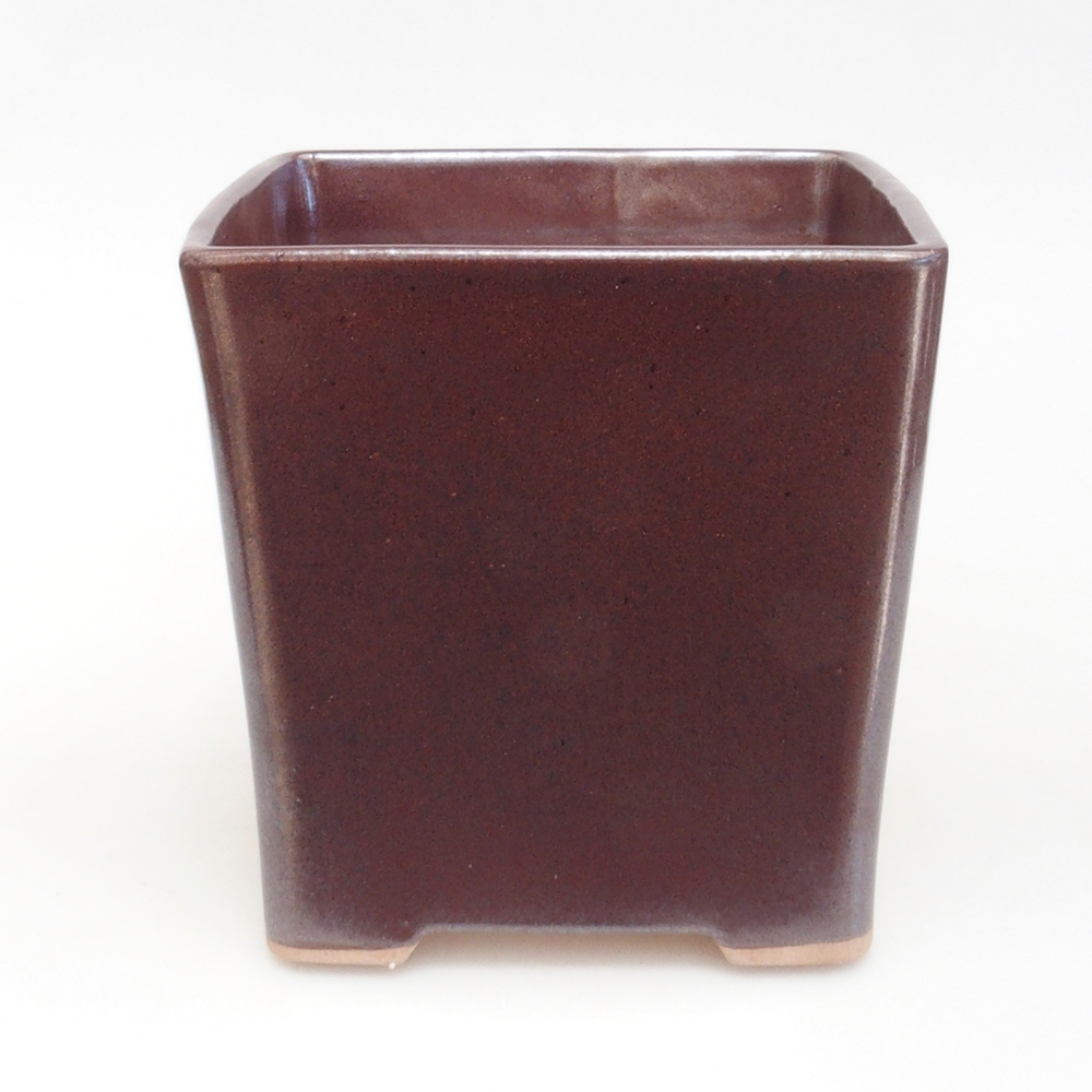 Bonsaischale aus Keramik 13,5 x 13,5 x 13,5 cm, braun
