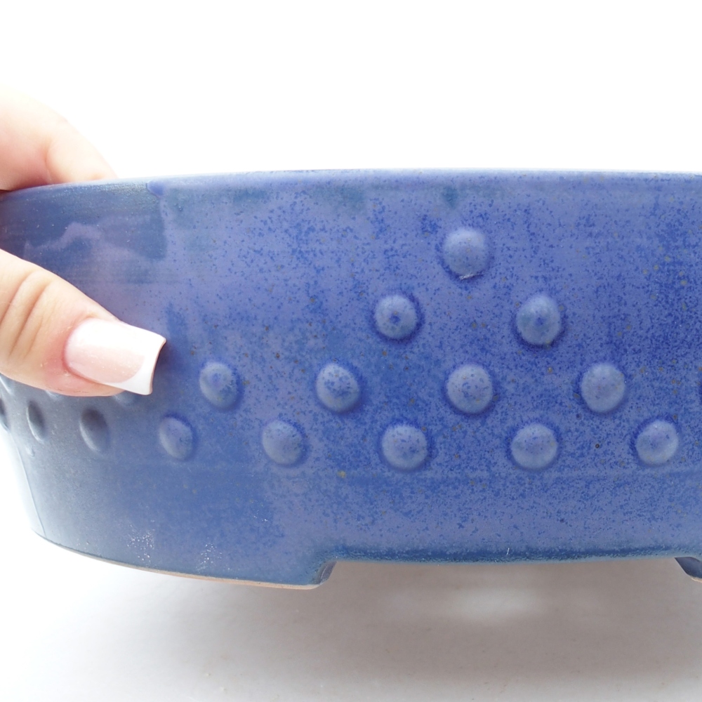 Bonsaischale aus Keramik 27,5 x 27,5 x 8 cm, Farbe blau