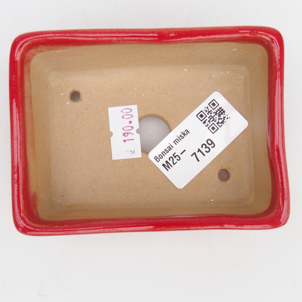 Bonsaischale aus Keramik 9,5 x 7 x 3,5 cm, Farbe rot