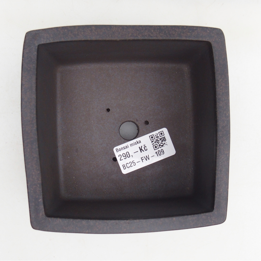 Bonsaischale aus Keramik 12 x 12 x 6,5 cm, Farbe bräunlich ocker