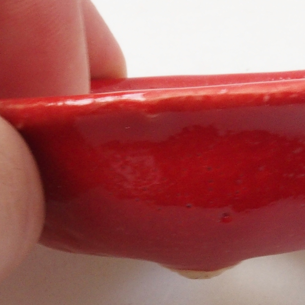 Mini-Bonsaischale 7 x 7 x 2 cm, Farbe rot