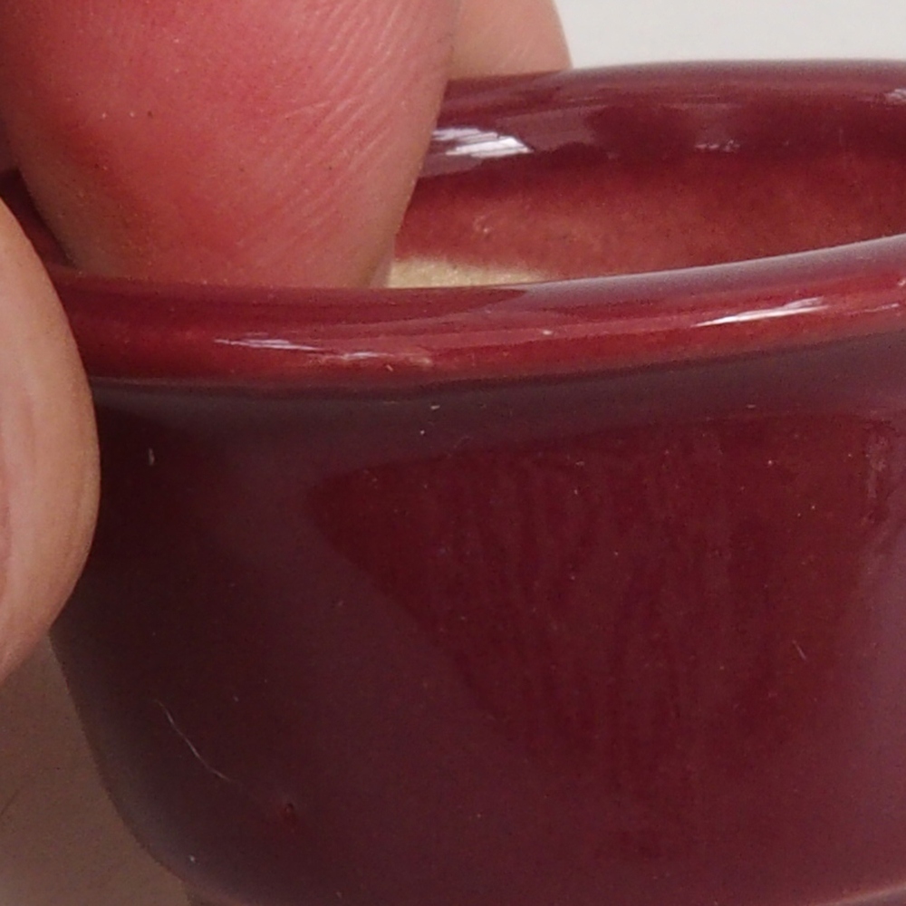 Mini-Bonsaischale 4 x 4 x 2 cm, bordeauxrot