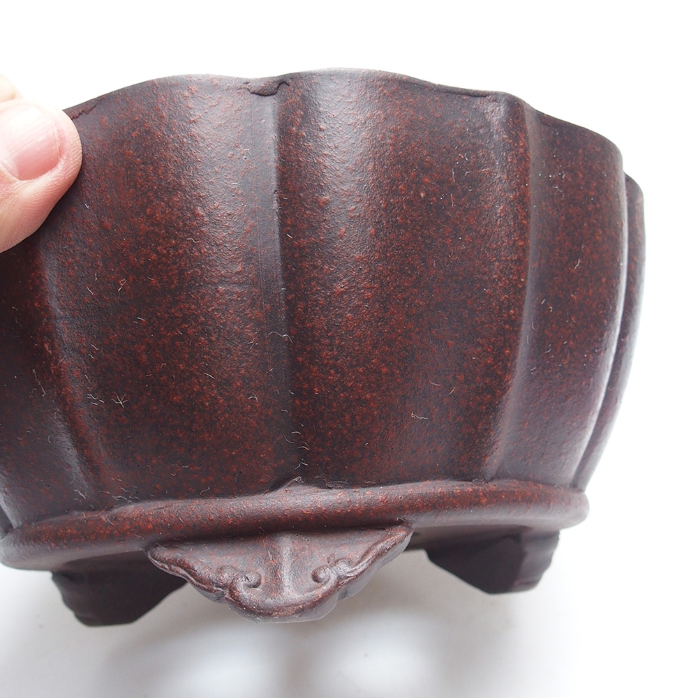 Schale 19 x 19 x 9,5 cm braun-rot