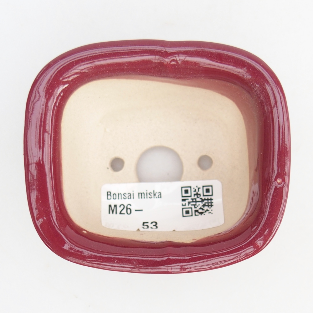 Mini-Bonsaischale 7,5 x 6,5 x 3,5 cm, bordeauxrot