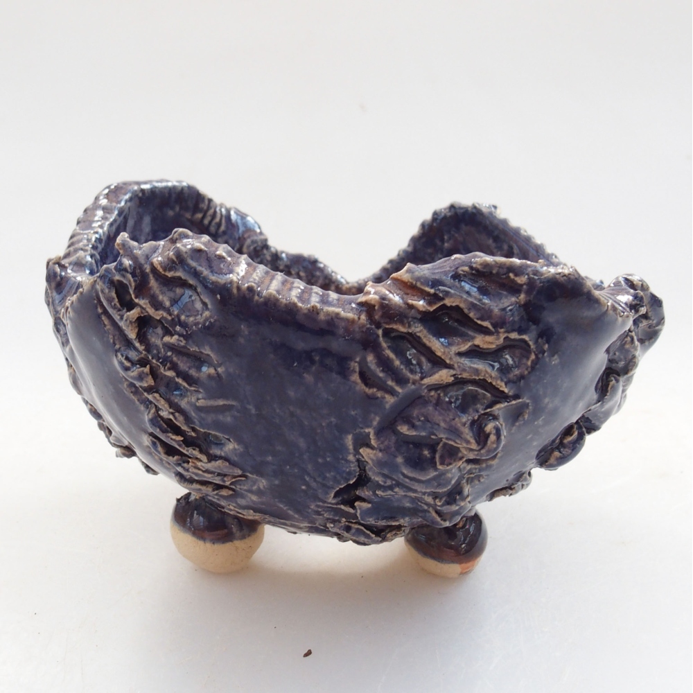 Keramische Muschel 7 x 7 x 5 cm , Farbe blau