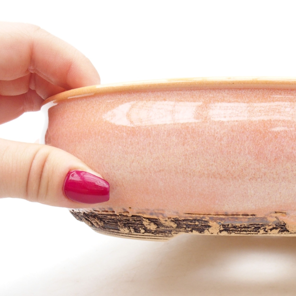 Bonsaischale aus Keramik 20 x 20 x 5,5 cm, rosa