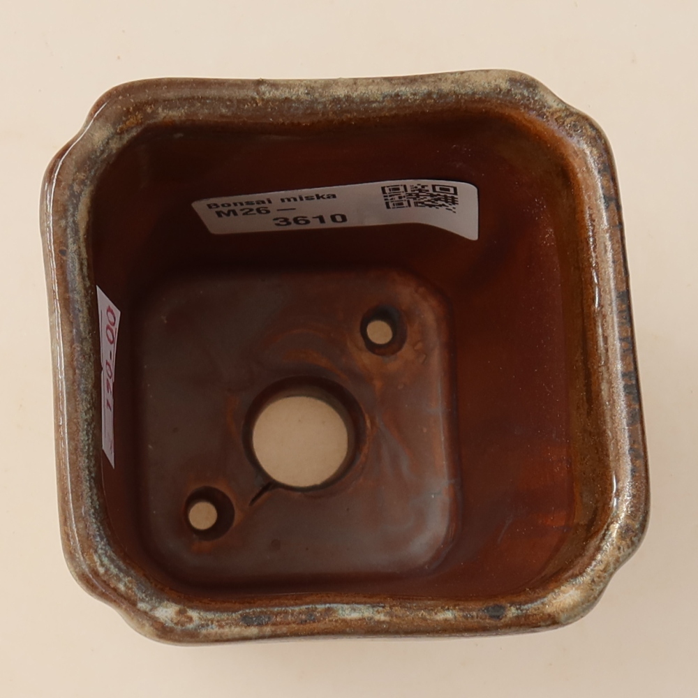 Keramik-Bonsai-Schale 7 x 7 x 8,5 cm, Farbe: braun