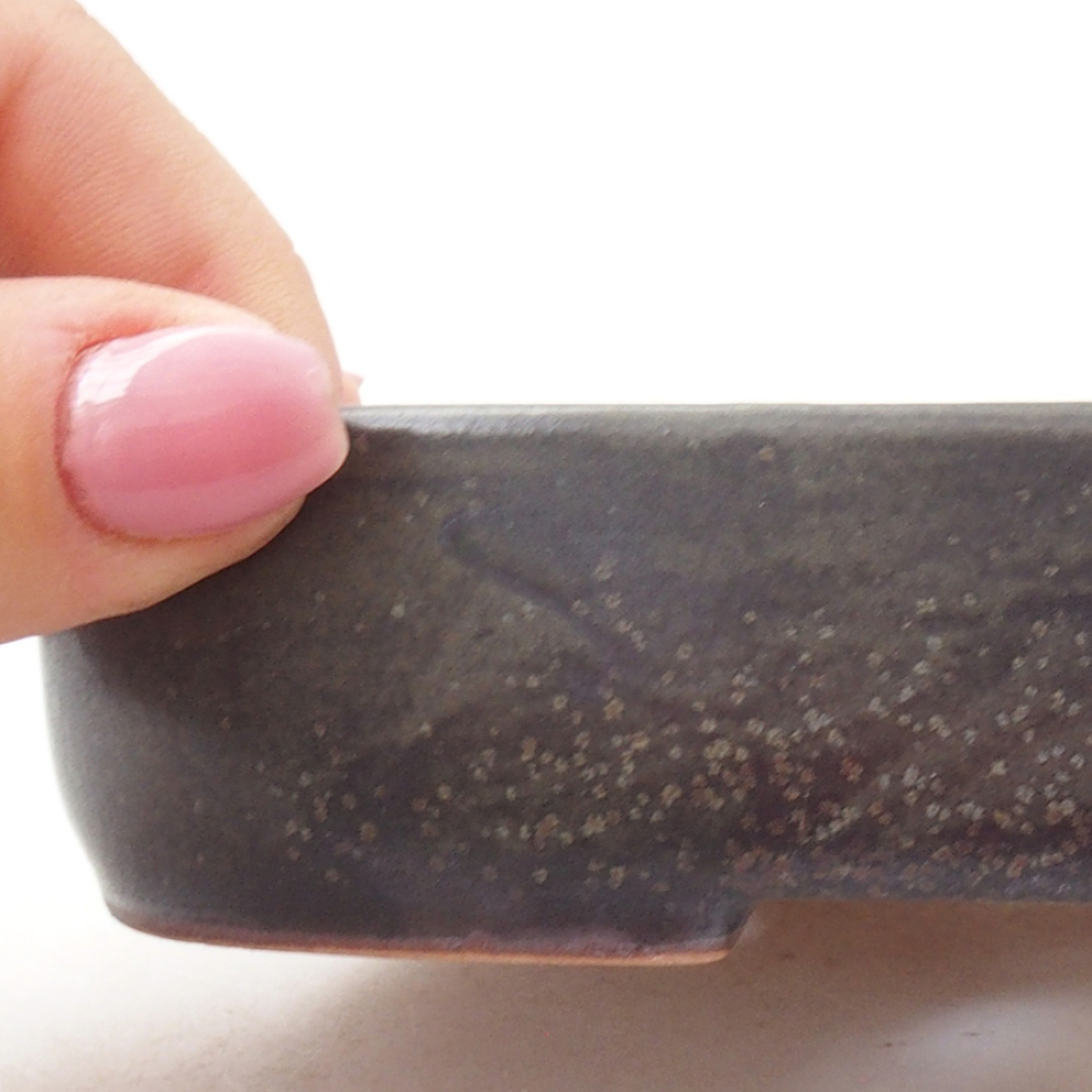 Bonsaischale aus Keramik 16 x 11 x 3,5 cm, grau