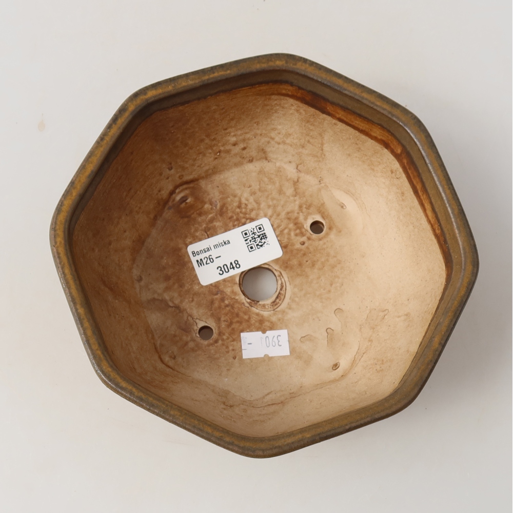 Keramik-Bonsai-Schale 17 x 16 x 6,5 cm, Farbe: braun