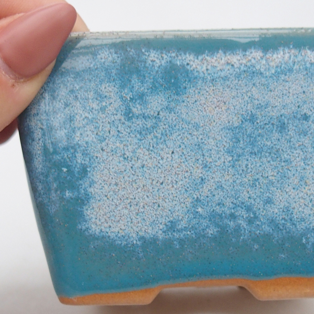 Bonsaischale aus Keramik 8,5 x 8,5 x 6 cm, Farbe blau