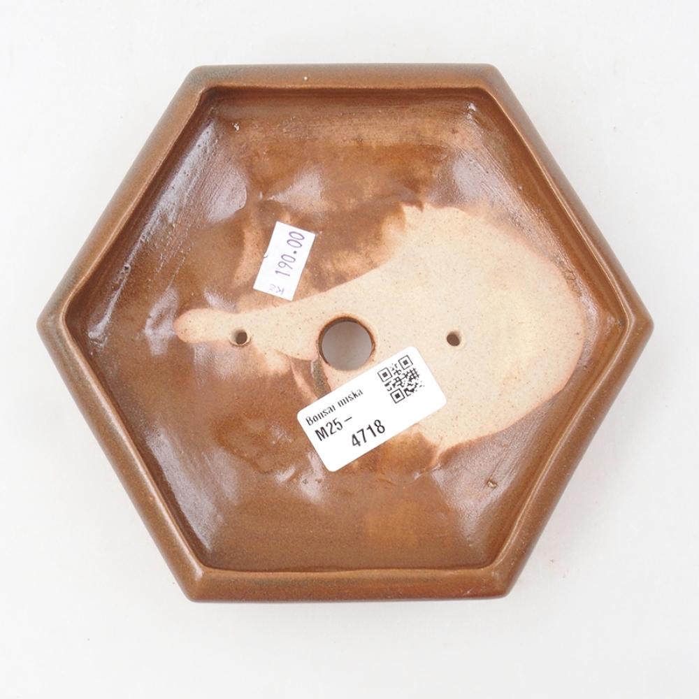 Bonsaischale aus Keramik 17 x 15 x 4 cm, braun
